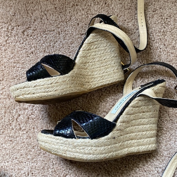 Jimmy Choo Phoenix Embossed Leather Espadrilles - Picture 3 of 5